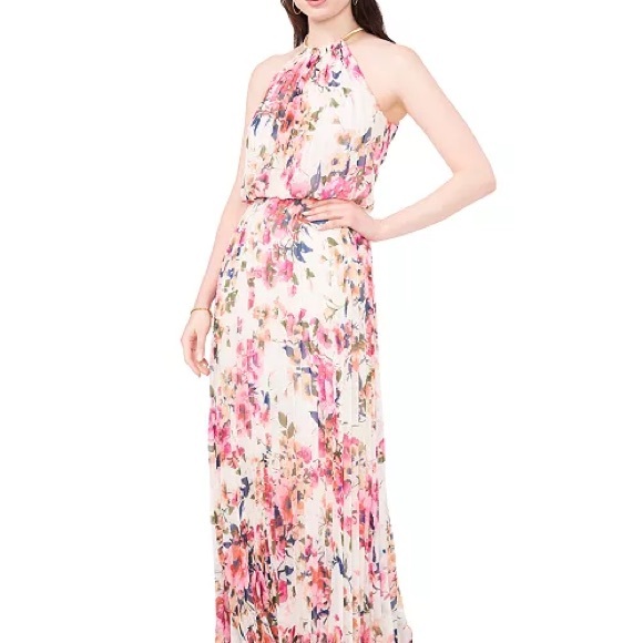 MSK Floral Print pleated Dress, Size 8 - Picture 3 of 5